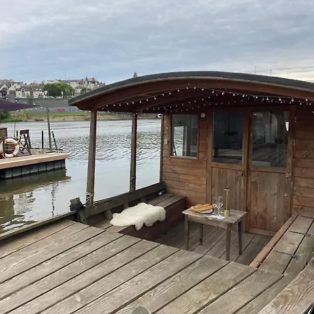 Bateau Traditionnel De Loire Face Au Chateau D'angers * Angers
